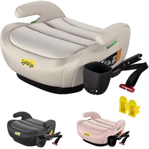 Jovikids Alzabimbo Auto ISOFIX, Rialzo per Bambini 125-150 cm ECE R129, Seggiolino Auto Gruppo 2-3 (15-36 kg) da 6 a 12 Anni, Leggero e Facile da Pulire, Beige con Portabicchieri