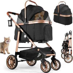 MAMIZO Passeggino per Cani 4 in 1, fino a 25kg, 68*38*64cm Trasportino cani
