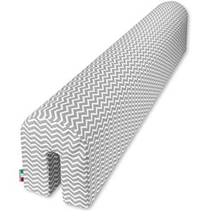 Babysanity Paracolpi Lettino Neonato Cuscino Riduttore Lettino Protezione Letto (90 Cm, ZigZag Grigio)
