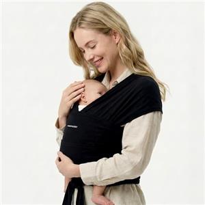 Momcozy fascia neonato, fascia per neonati con anello facile da indossare, fascia per il trasporto traspirante a mani libere, marsupio regolabile da 3,6 kg a 15 kg, Nero