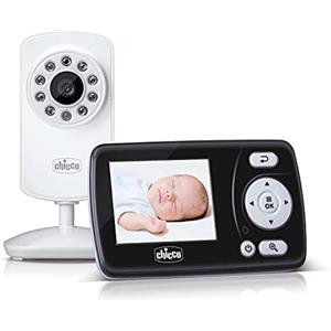 Chicco Baby Monitor Video Smart, Videocamera Per Neonati E Bambini Con Schermo A Colori Lcd 2.4", 63 X 72 X 30 Cm, Nero Bianco