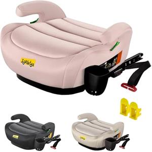 Jovikids Alzabimbo Auto ISOFIX,Rialzo per Bambini 125-150 cm ECE R129, Seggiolino Auto Gruppo 2-3 (15-36 kg) da 6 a 12 Anni, Leggero e Facile da Pulire (Rosa migliorato, portabicchieri)