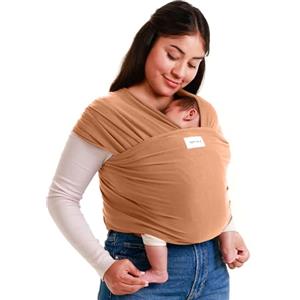 Sleepy Wrap Fascia Neonato Fino a 15 kg - Morbido, Facile da Indossare, Trasporto a Mani Libere, Marsupio Bambino a Fascia Porta Bebé (Cannella)