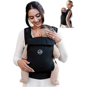 Grownsy Marsupio Neonato Ergonomico(3-20 kg, 3-24 mesi), Fibbia a Sgancio Rapido a un Tocco, Facile da Indossare, Poggiatesta, Leggero, Confortevole e Regolabile(Nero)