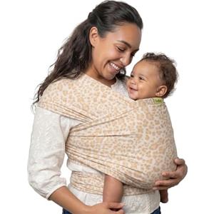 Boba Marsupio per neonati e bambini, fascia elastica per bebè, fascia per bebè, a mani libere, marsupio per neonati e bambini da 3,2 a 15,9 kg (sabbia leopardata)