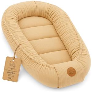 Totsy Baby Mussola Riduttore lettino neonato - 90x50 cm baby nest trasportabile per neonati nido culla pod cocoonababy babynest antisoffoco Beige