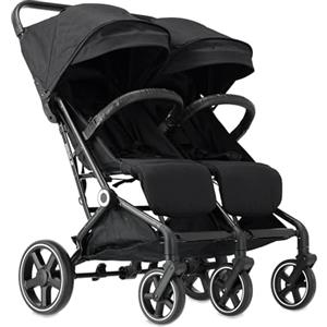 Deryan Passeggino Deryan XP X2 2 in 1 - Compatto e pieghevole - Adatto dalla nascita fino a 4 anni - Passeggino con portata massima di 22 kg per sedile - Nero