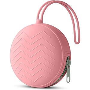 Aolso Porta Succhietto in Silicone, Lavabile Contenitore per Ciuccio, Custodia per Ciucci per Bambini da Viaggio, Chiusura a Cerniera per Ciuccio, 1 pcs Portaciuccio Portaciuccio Silicone, rosa