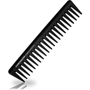 Charlemagne Pettine a denti larghi in fibra di carbonio Charlemagne - 18 cm - Pettine antistatico districante per ricci e texture - Styling versatile con strumenti per capelli da uomo