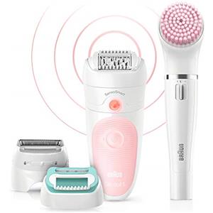 Braun Epilatore Elettrico Braun, Con Testa Girevole Smartlight SensoSmart, Con Faccia Spa 10 Micro, Kit Bellezza SE 9975 KIT BEAUTE SE 5875