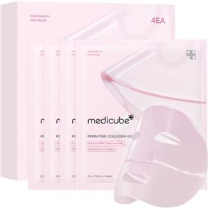 medicube Pdrn Pink Collagen Gel Mask - Maschera Hydrogel per Glass Skin Coreana con Collagene, Pelle Radiosa, Idratata e Tonica, Skincare Coreana, 28g x 4 pezzi