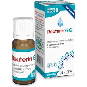 NÓOS Fermenti Lattici Probiotici per Intestino Reuterin® GG 10ml Integratore Fermenti Lattici Adulti, Bambini e Neonati Probiotico Completo con Reuteri Lactobacillus Rhamnosus GG Supporta Flora Intestinale