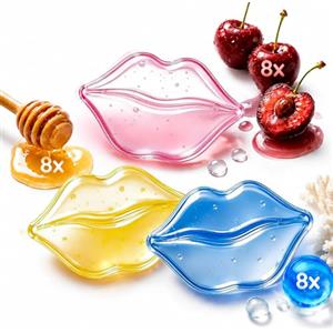 BLOOMORA Set Maschere Labbra (24 pezzi) - Collagene Marino, Ciliegia e Miele - Maschera Labbra Idratante, Antirughe e Anti-età per Donne - Lip Masque - Cura della Pelle per San Valentino