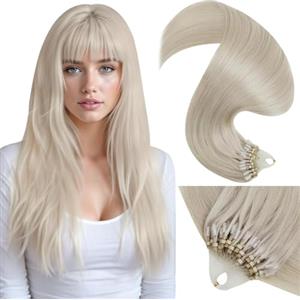 LaaVoo Extension Capelli Veri Microring Biondo Platino 50g