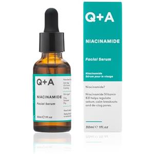 Q+A Siero alla Niacinamide, miscela unica di Ananas, Frutto della Passione, Pesca, Bacca di Goji e Melone Cantalupo, ricco di antiossidanti, idrata e bilancia la pelle, 30ml