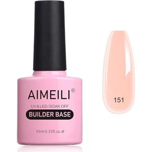 AIMEILI 8 in 1 Builder Base Gel Smalto Semi Permanente Naturale Nudo Base e Struttura per Estensioni, Decorazioni e Sticker, Rafforzamento e Riparazione Manicure10ml (151)