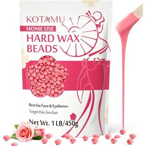 KOTAMU cera dura per la rimozione dei peli, cere per pelli sensibili, specifiche per peli sottili 1lb di cera dura rosa ideale per la depilazione domestica su viso,sopracciglia,mento e bikini