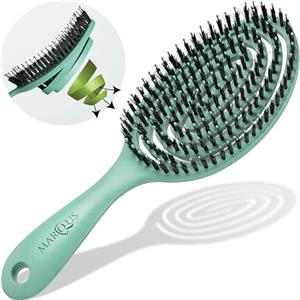 marQus Spazzola Setole Cinghiale - Districante professionale con doppia molla a spirale, ideale per ogni tipo di capelli. Naturali, garantisce una cura delicata e risultati perfetti