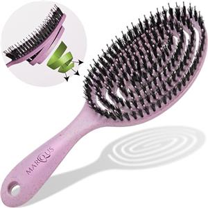 marQus Spazzola Setole Cinghiale - Districante professionale con doppia molla a spirale, ideale per ogni tipo di capelli. Naturali, garantisce una cura delicata e risultati perfetti