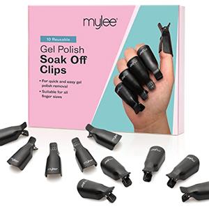 MYLEE Clip Gel Polish Soak off Mylee (10 pezzi) - Mollette per Rimuovere Smalto Gel e Semipermanente UV/LED - Clip Rimuovi Smalto per Nail Art - Idonee per tutte le dimensioni - Durature e Riutilizzabili