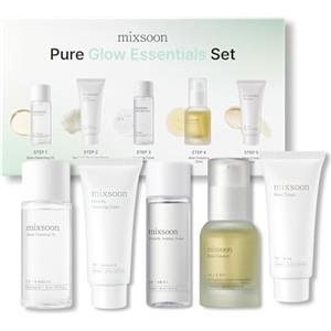 mixsoon Pure Glow Essentials Set - Routine Coreana Glass Skin in 5 Step per Pelli Sensibili, Kit Skincare Idratante con Centella e Acido Ialuronico, 5 Articoli