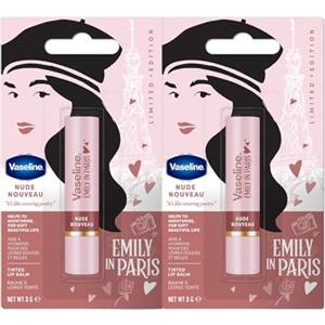 Vaseline x Emily in Paris Nude Nouveau | Balsamo Labbra Idratante Stick | Edizione Limitata | (Confezione da 2 Nude Nouveau)