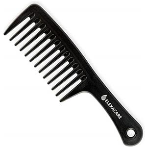 ELEXACARE pettine per ricci, a denti larghi (ca. 24x6 cm) - pettine a denti grossi con manico per ricci e capelli lunghi