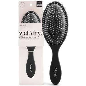 Kitsch Spazzola Districante per Capelli Bagnati o Asciutti, Ricci o Lisci, con Setole Flessibili | Spazzola Capelli Donna, Uomo, Bambini | Ideale per Doccia e Viaggio - Nero