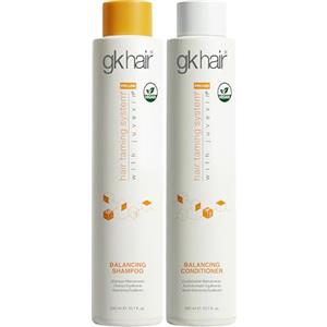 GK HAIR Global Keratin Balancing Shampoo & Conditioner 300ml per Capelli Colorati Grassi Uso Quotidiano Detergente Profondo e Rimozione delle Impurità Unisex