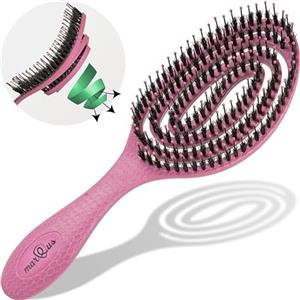 marQus Spazzola Capelli Setole Cinghiale - Districante professionale con doppia molla a spirale, ideale per ogni chioma. Naturale, garantisce una cura delicata e risultati perfetti