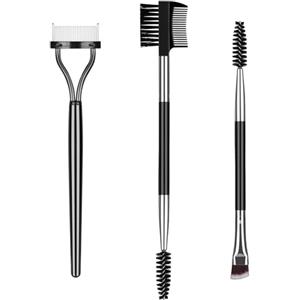 URAQT Pettine Sopracciglia, 3Pz Kit Di Pennello Sopracciglia Separatore Ciglia con Doppia Testa, Pennello Ciglia per Cura Delle Sopracciglia, Strumenti Cosmetici per il Trucco