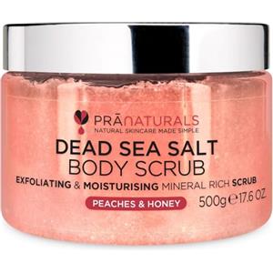 Pranaturals Scrub Corpo Rivitalizzante ai Sali del Mar Morto 500g, Esfoliante e Nutriente, Ricco di Minerali Naturali, Ideale per Tutti i Tipi di Pelle (Pesca e Miele)