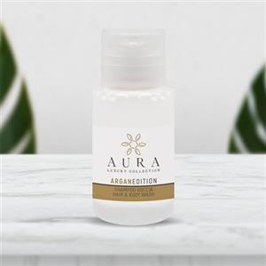Aura Luxury Collection ® Kit 420 flaconi shampoo-doccia 20 ml delicato all'Argan bianco