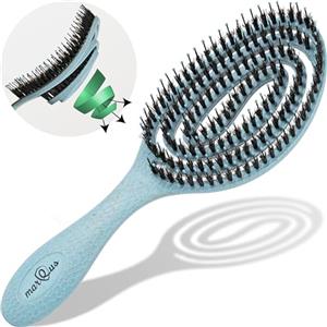 marQus Spazzola Capelli Setole Cinghiale - Districante professionale con doppia molla a spirale, ideale per ogni chioma. Naturale, garantisce una cura delicata e risultati perfetti