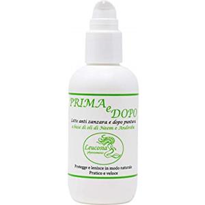 Leucosia Phytocosmetics Leucosia Latte Prima e Dopo Puntura Zanzare, 75ml, Spray Antizanzare Naturale con Olio di Andiroba, Neem, Citronella, Eucalipto e Basilico, Protezione Zanzare e Sollievo Prurito Punture