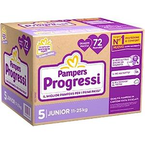 PAMPERS PROGRESSI TG 5, QUADRIPACK JUNIOR 11-25 Kg, 72 PZ