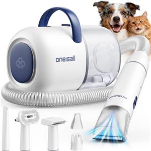 oneisall Tagliacapelli per cani con aspirapolvere, Super potenza di aspirazione da 15000 Pa, aspira il 99,99% dei peli animaliTagliacapelli silenzioso per cani e gatti(2L)