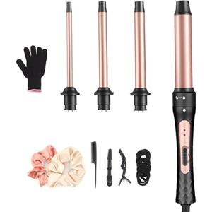 JAETON Ferro Arricciacapelli Set 3 in 1, 9-32mm Ferro Arricciacapelli Professionale con Rivestimento in Ceramica Arricciacapelli con 3 Ferri di Diverso Diametro, con guanti (9-33MM)