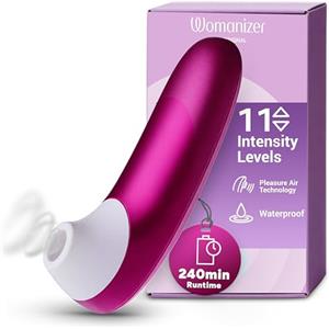 Womanizer Pro Succhia Clitoride Giocattolo per adulti | Vibratore per Donne & Coppie | Stimolatore Clitorideo 11 Velocità di Aspirazione | Massaggiatore Impermeabile per Stimolazione Intima | Rosa