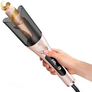 LANDOT Ferro Arricciacapelli Automatico 25mm, Oro Rosa - Anti-Scaldatura per Ricci Perfetti, 8 Temperatura 150-220°C per Capelli Fini e Spessi