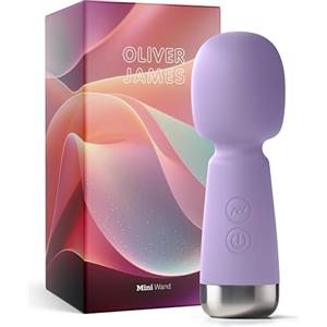 Oliver James Mini vibratore di Oliver James - Wand vibratore ricaricabile in silicone con 5 velocità e 5 modalità, sex toy discreto per donne, 12,5 cm × 4,3 cm (Lilla Pastello)