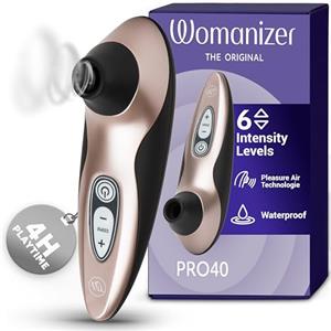 Womanizer Pro40 Succhia Clitoride per Donna | Succhiatore Clitorideo con 6 Intensità | Stimolatore Vibratore Impermeabile | Sex Toy Ricaricabile Coppie | Oro Rosa