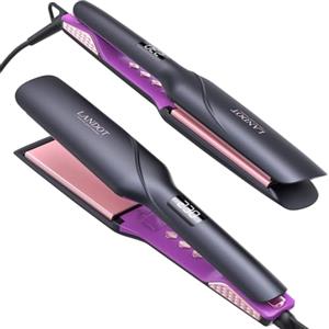 LANDOT Professionale Piastra per Capelli Larghe: Piastre Extra Larga da 45 mm Specifica per Capelli Spessi/Crespi Ricci e Lunghi - Piastra per Capelli Lisci Ceramica & Ionizzatore 120-230°C