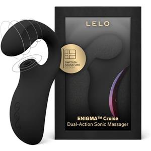 LELO ENIGMA Cruise Vibratore Donna Doppio, Sex Toy Impermeabile con 8 Modalità di Vibrazione e Succhia Clitoride per Donna, Sex Toys (Black)