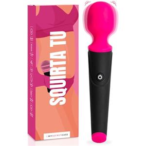 MySecretCase Vibratoreper Donna Punto g Squirting Masturbatore per Donna Vibratore Clitoride Magic Wand 19,5cm 10 Modalità di Vibrazione Sexytoysys Coppia Stimolatore per Clitoride Fucsia