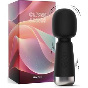 Oliver James Mini vibratore di Oliver James - Wand vibratore ricaricabile in silicone con 5 velocità e 5 modalità, sex toy discreto per donne, 12,5 cm × 4,3 cm (Nero)
