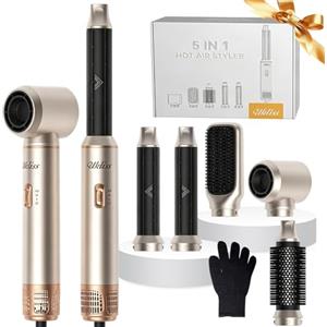UKLISS Asciugacapelli 5 in 1 Spazzola Asciugacapelli - Hairstyler Airstyler 5 in 1 con 1000 W Asciugacapelli, Spazzola Soffiante, Airflow Ricci per Capelli, Spazzola ad Aria Calda, Spazzola Lisciante