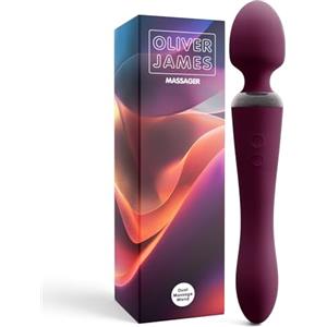 Oliver James Vibratore Doppio di Oliver James - Wand Massaggiante e Dildo Vibrante con 10 Modalità di Piacere, in Silicone Resistente all'Acqua, Giocattoli Sessuali per Coppie e Donne (Viola Intenso)