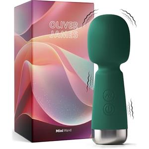 Oliver James Mini vibratore di Oliver James - Wand vibratore ricaricabile in silicone con 5 velocità e 5 modalità, sex toy discreto per donne, 12,5 cm × 4,3 cm (Giada di mezzanotte)