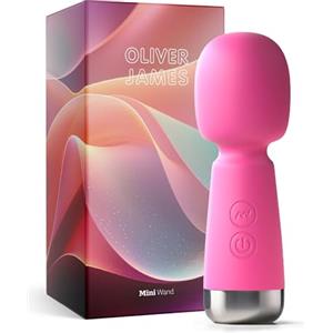 Oliver James Mini vibratore di Oliver James - Wand vibratore ricaricabile in silicone con 5 velocità e 5 modalità, sex toy discreto per donne, 12,5 cm × 4,3 cm (rosa)